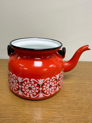 Finel Red Enamel Teapot by Kaj Franck