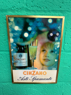 1970s Cinzano Asti Spumante Advertising Sign