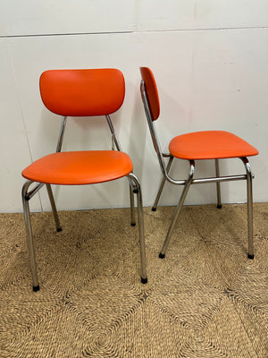 1970s Orange & Chrome Chairs