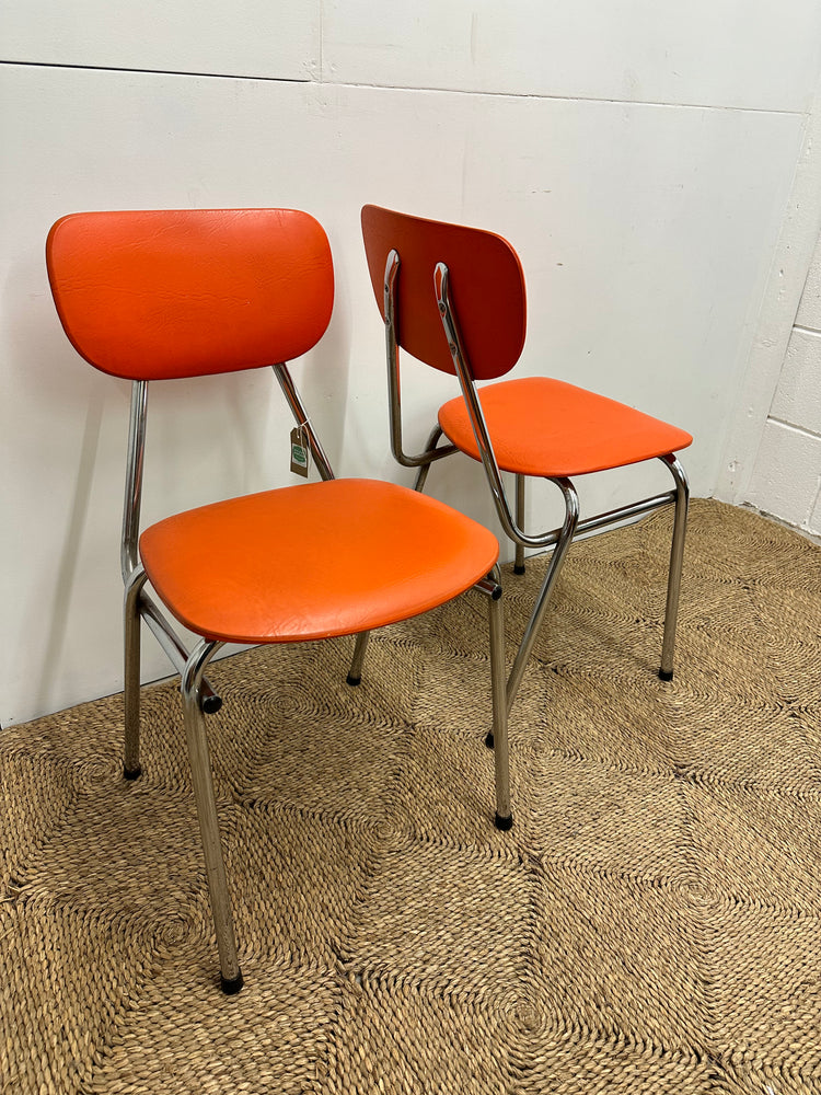 1970s Orange & Chrome Chairs