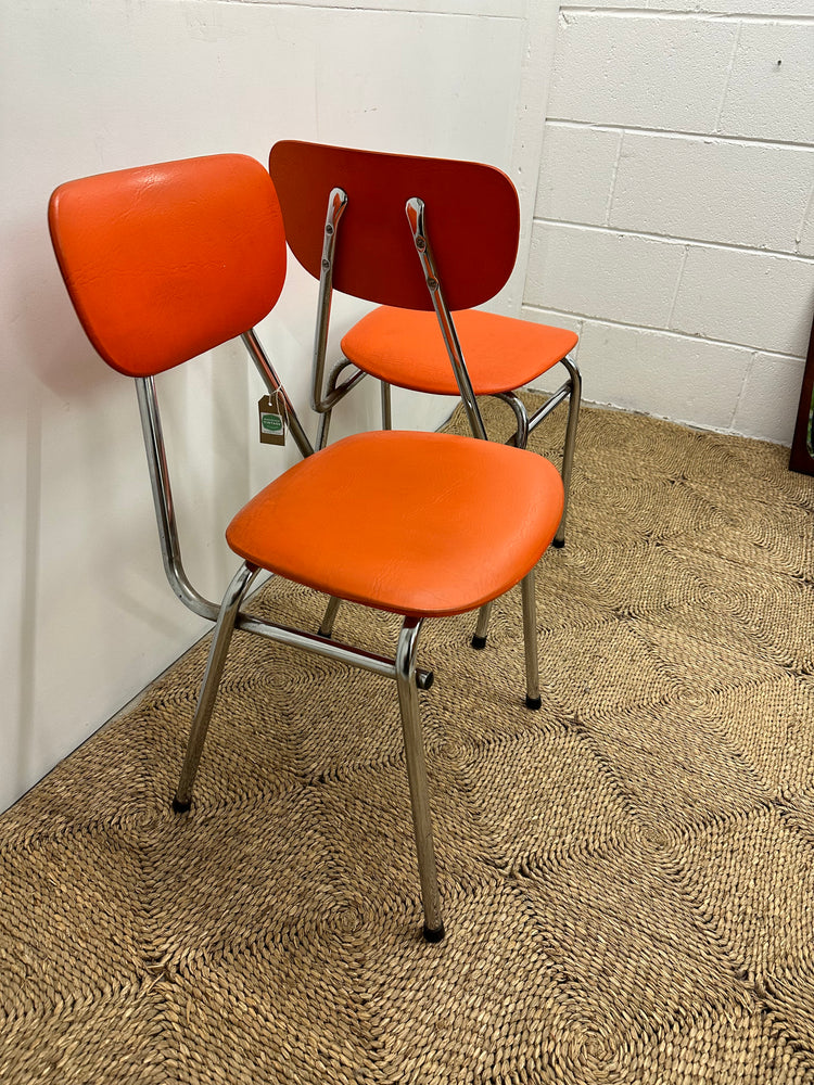 1970s Orange & Chrome Chairs