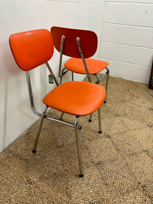 1970s Orange & Chrome Chairs