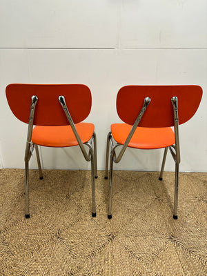 1970s Orange & Chrome Chairs