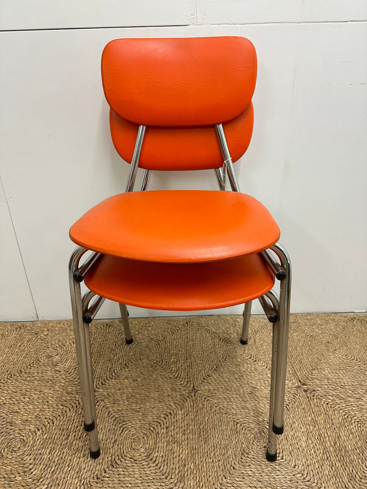 1970s Orange & Chrome Chairs