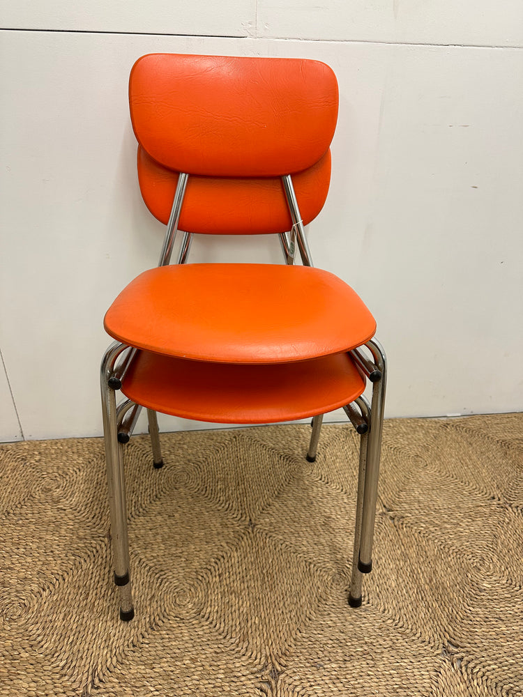 1970s Orange & Chrome Chairs