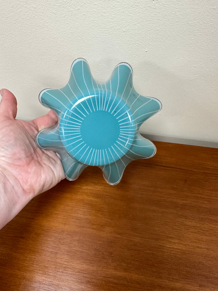 1960's Chance Glass Handkerchief Vase