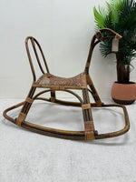1970s Bamboo/Rattan Childs Rocking Horse