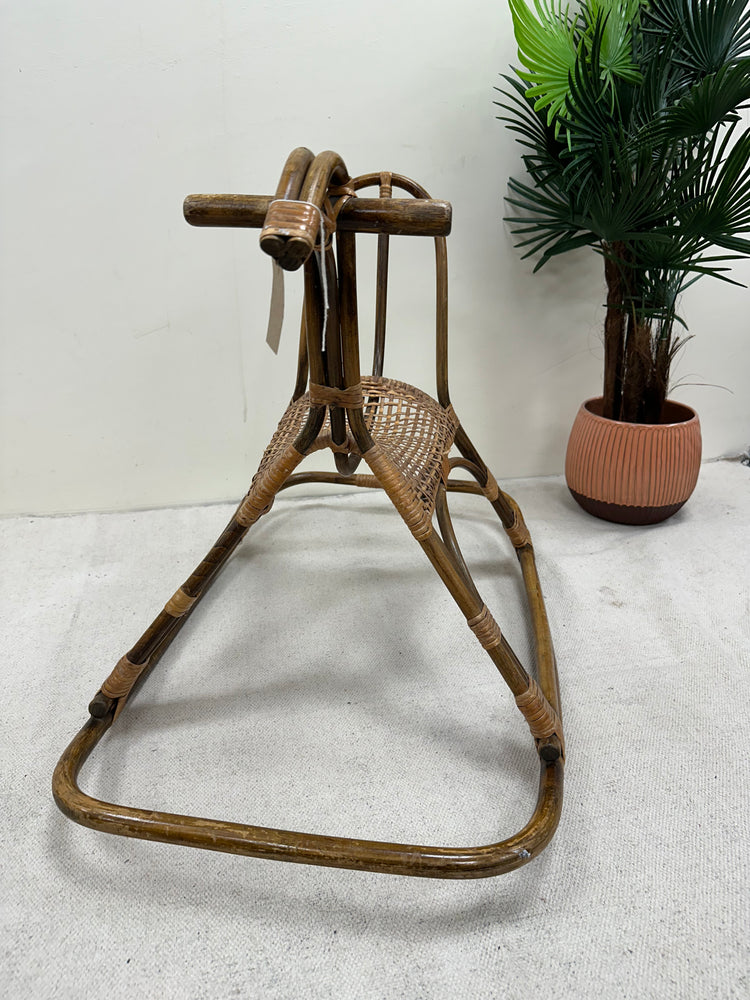 1970s Bamboo/Rattan Childs Rocking Horse