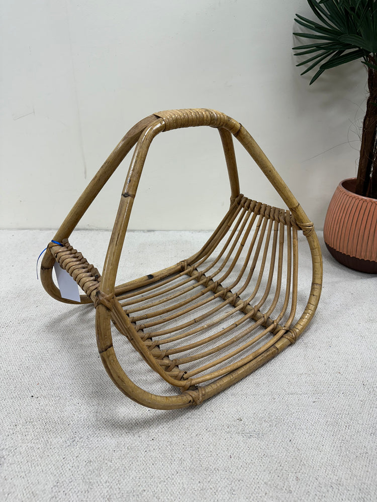 Vintage 1960s Bamboo Magazine Rack or Log Holder