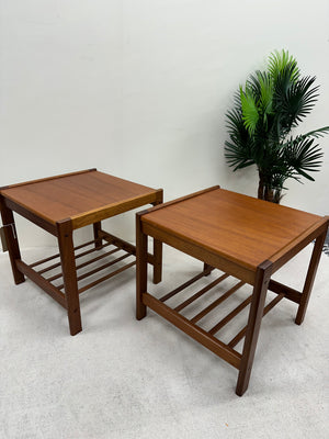 1960s Teak Side Table with Magazine Shelf