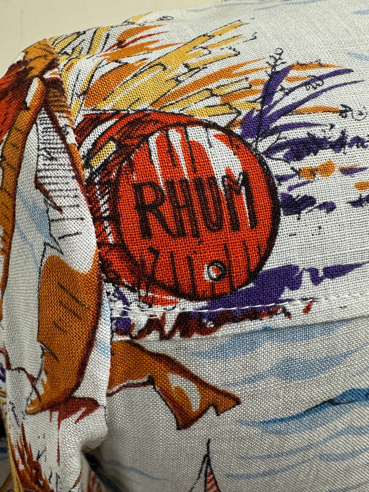 1970s Novelty cotton Shirt/Blouse with dagger collar