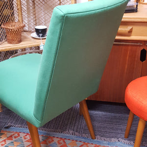 Vintage Reupholstered Green Lounge/Cocktail Chair